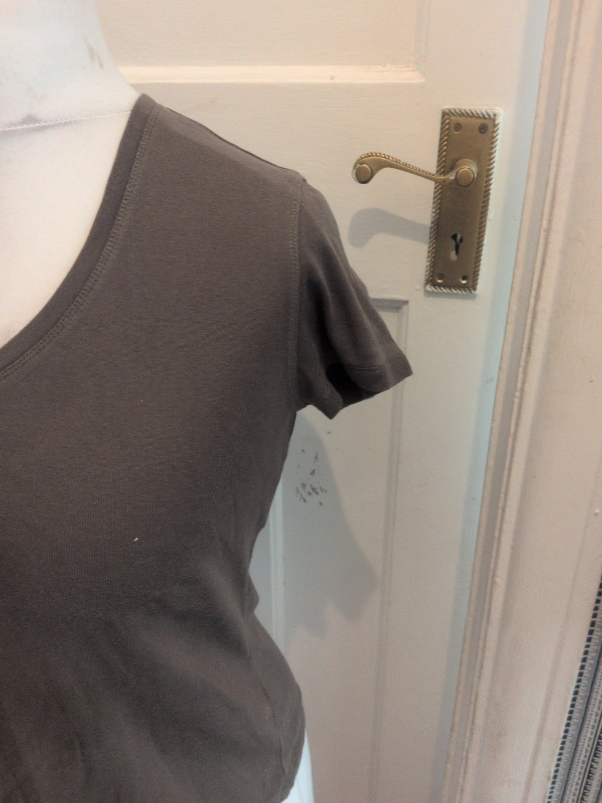 Marks And Spencer 14 Dark Khaki Short Sleeve T-shirt
