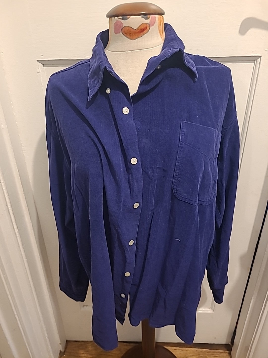 Mens Moto Size Medium Navy Long Sleeved Shirt