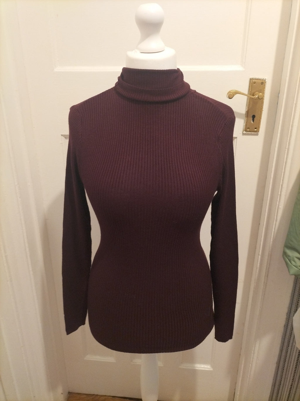 Ladies Primark Size 12 Dark Purple High Neck Jumper
