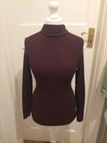 Ladies Primark Size 12 Dark Purple High Neck Jumper
