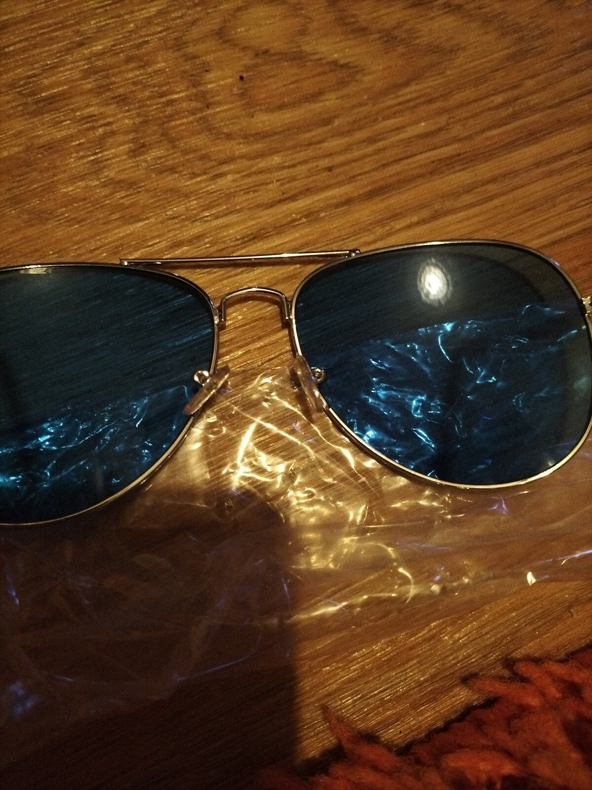 Men's Silver Frame With Blue Tint Sunglasses