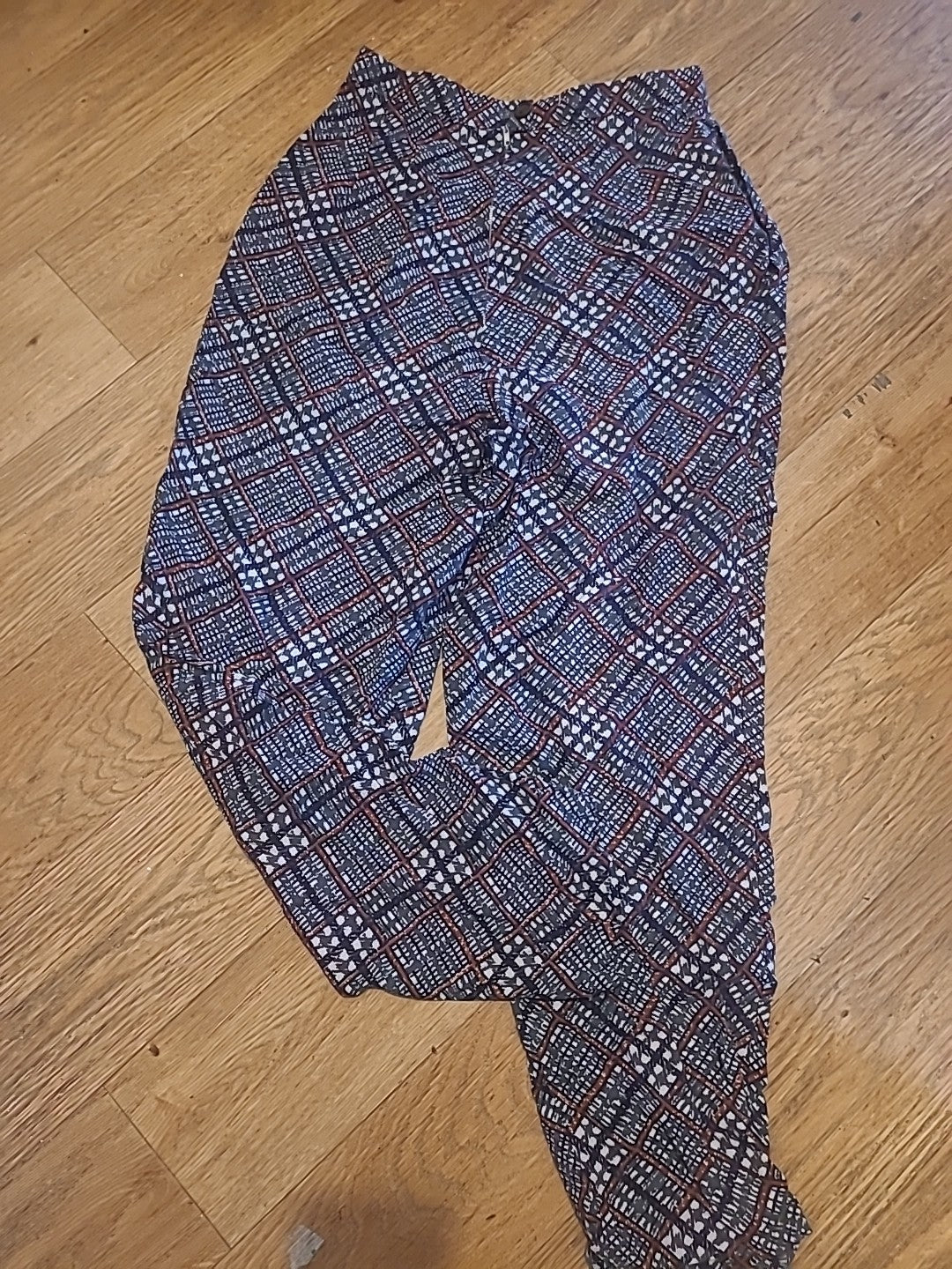 Ladies Size Small Grey/Black/White/Red Trousers