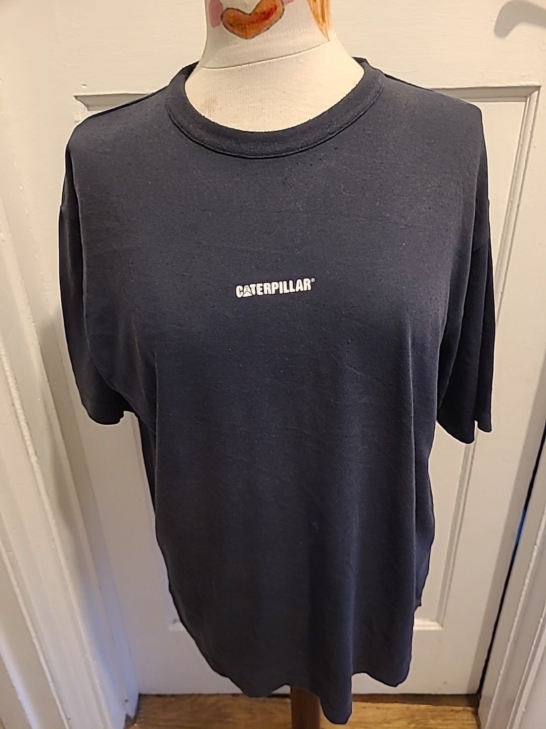 Mens Caterpillar Size Large Navy Short Sleeved Tshirt