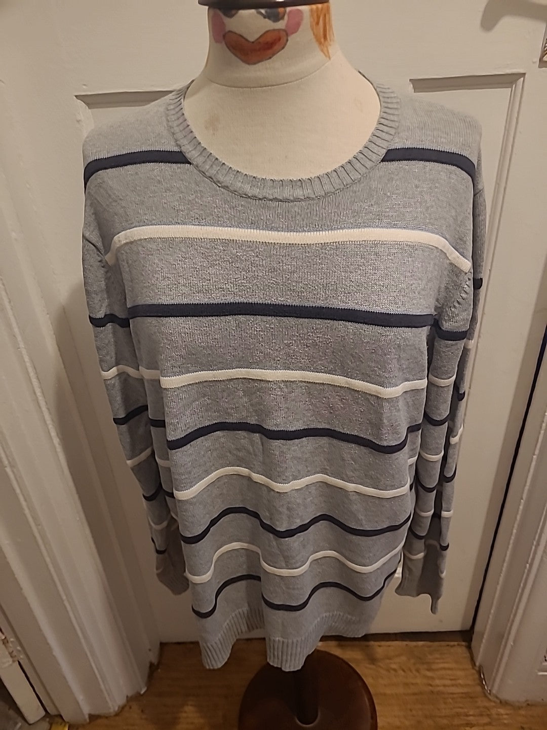 Mens Blue Harbour Size Large Grey Mix Long Sleeve Jumper