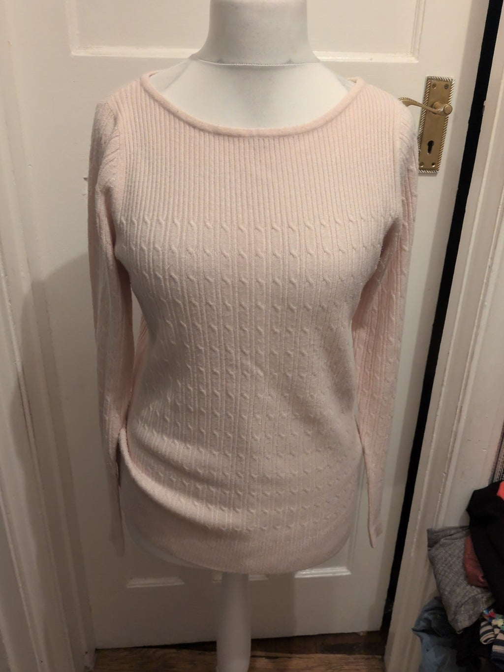 M&Co 16 Pale Pink Long Sleeved Texture Pullover Jumper
