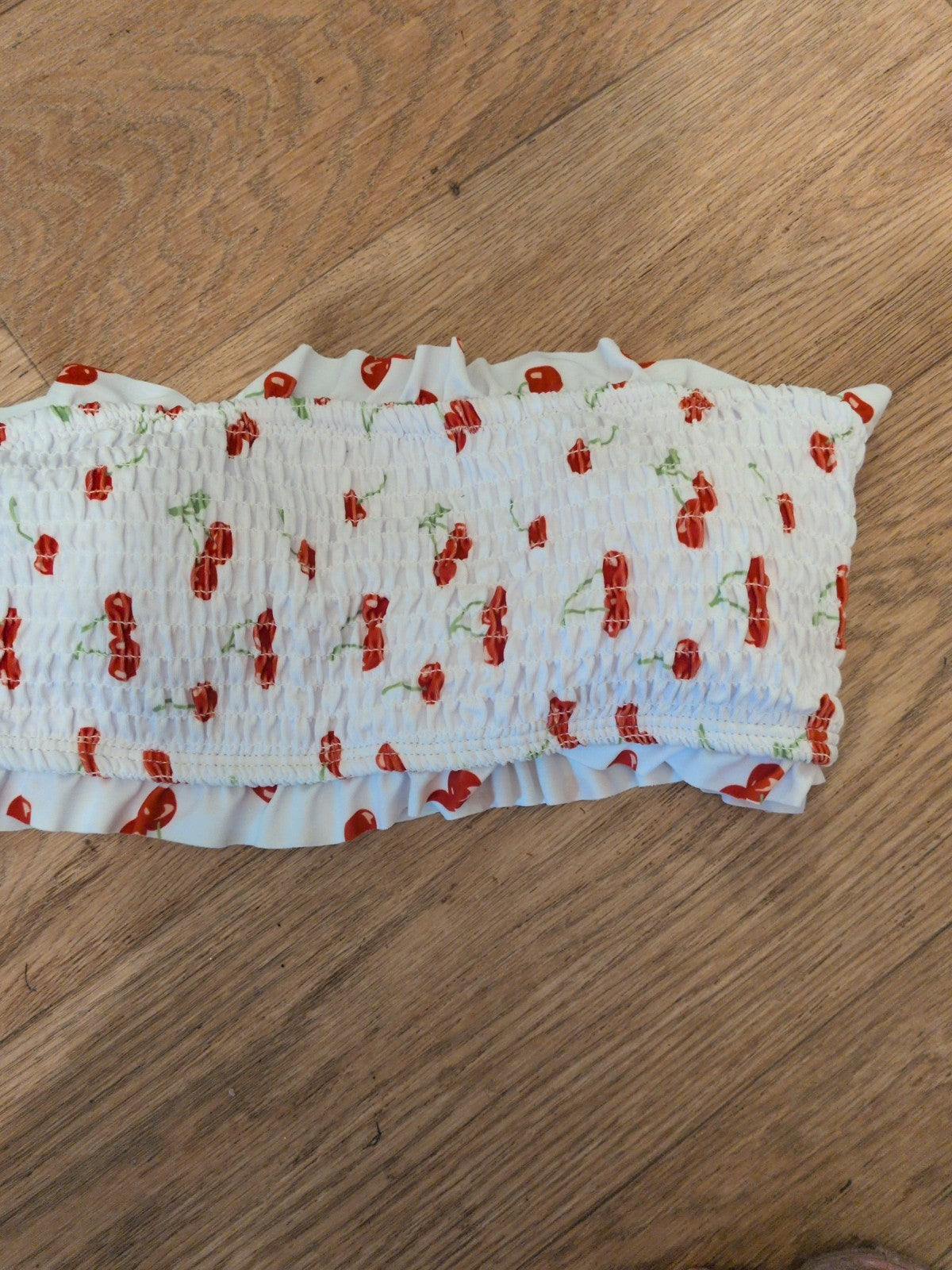 Xs White Cherry Padded Boob Tube