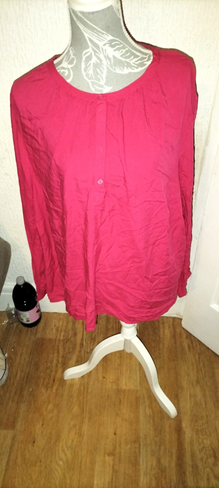 Ladies Up2fashion Size Large Cerise Long Sleeved Blouse