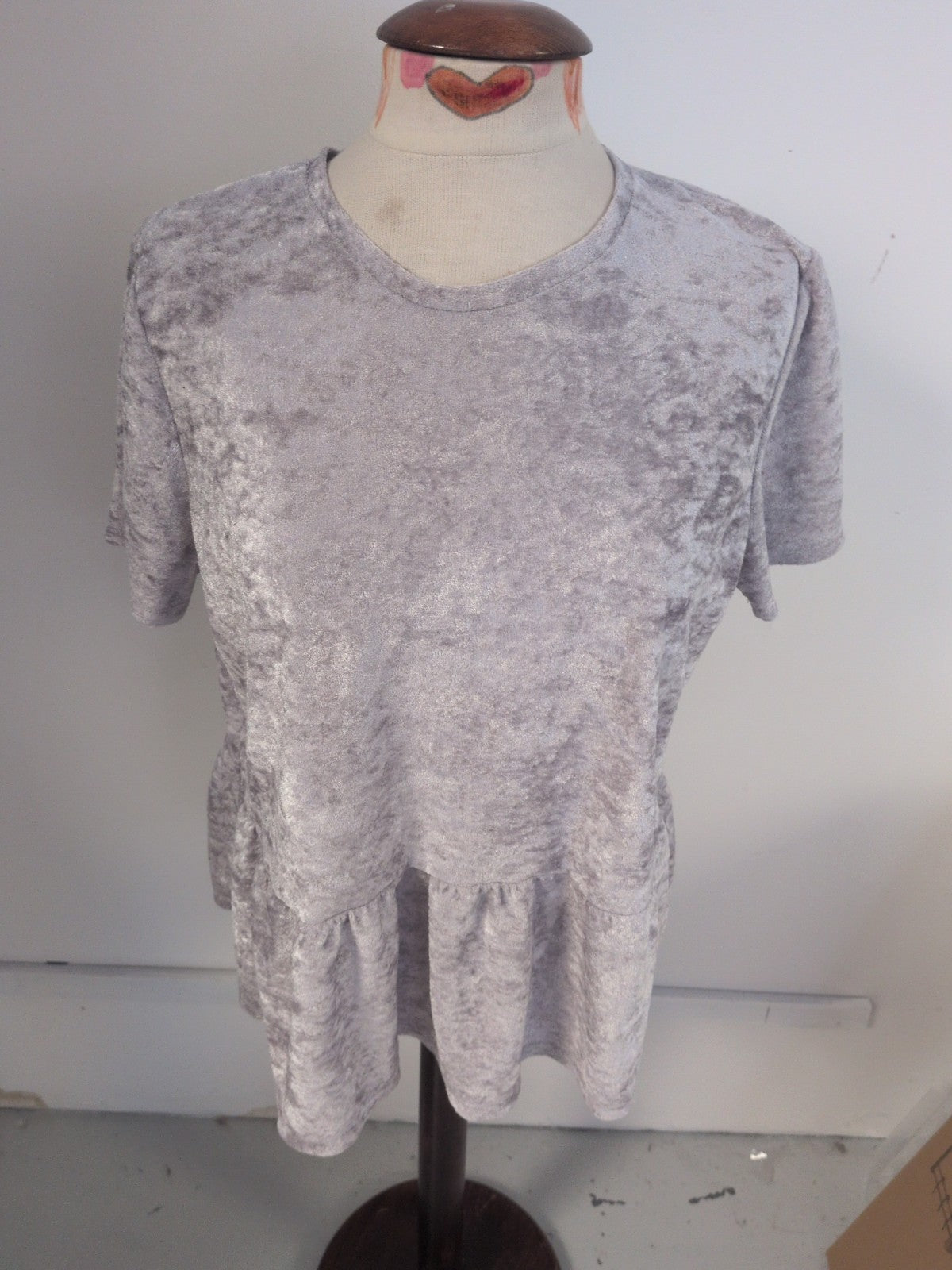 Pep&Co 18 Silvery Grey Short Sleeve Blouse