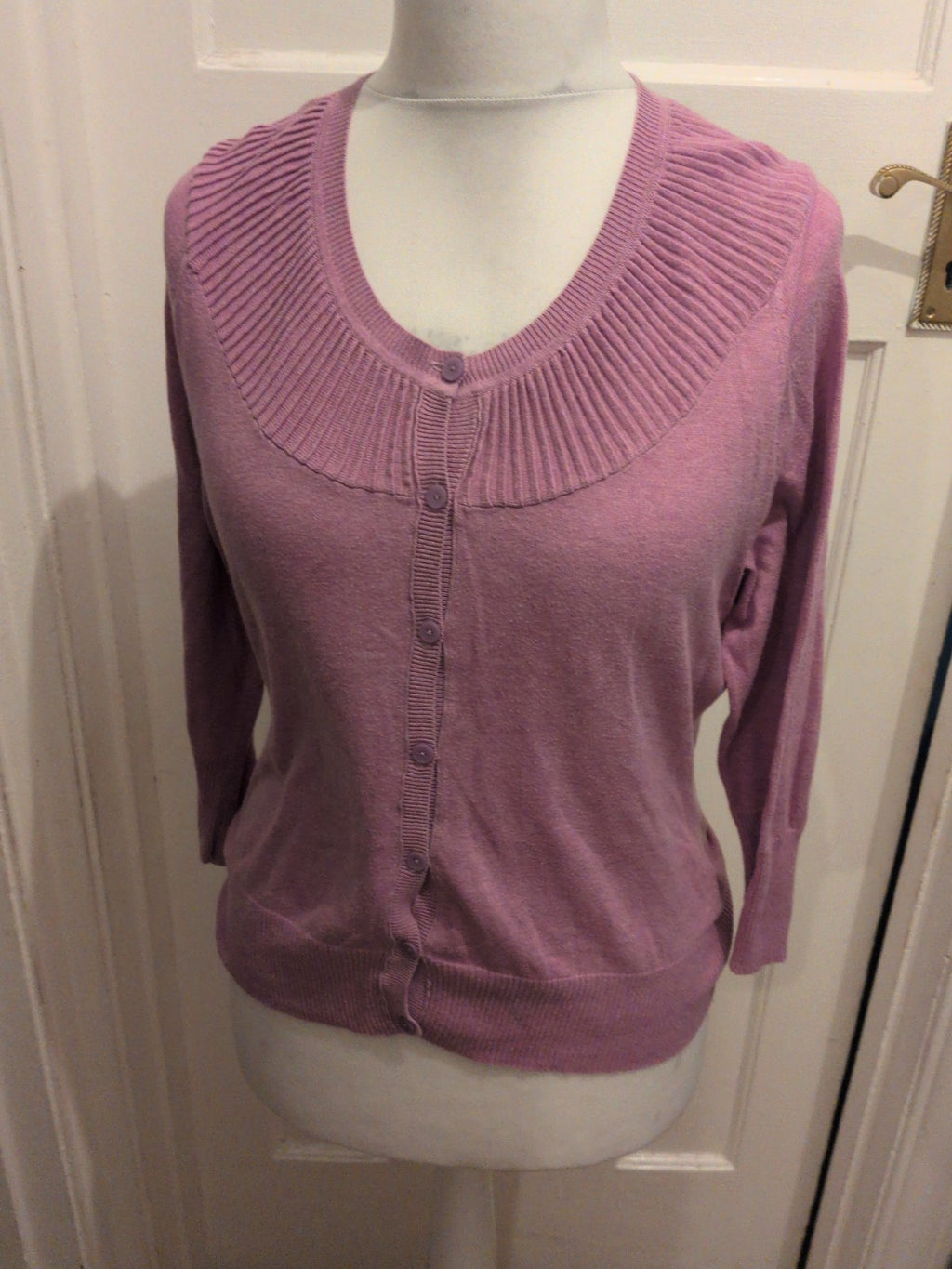 Fat Face Medium Purple Buttoned Cardigan