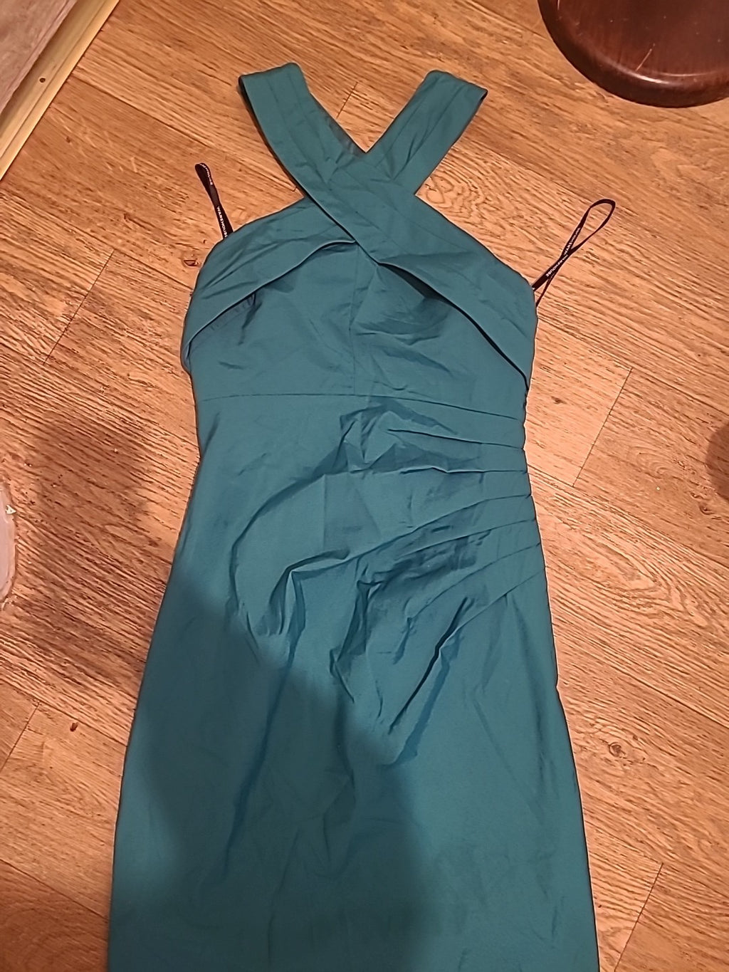 Ladies Warehouse Size 10 Teal Sleeveless Criss Cross Dress