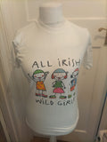 Medium White Irish Girls Short Sleeve Print T-shirt