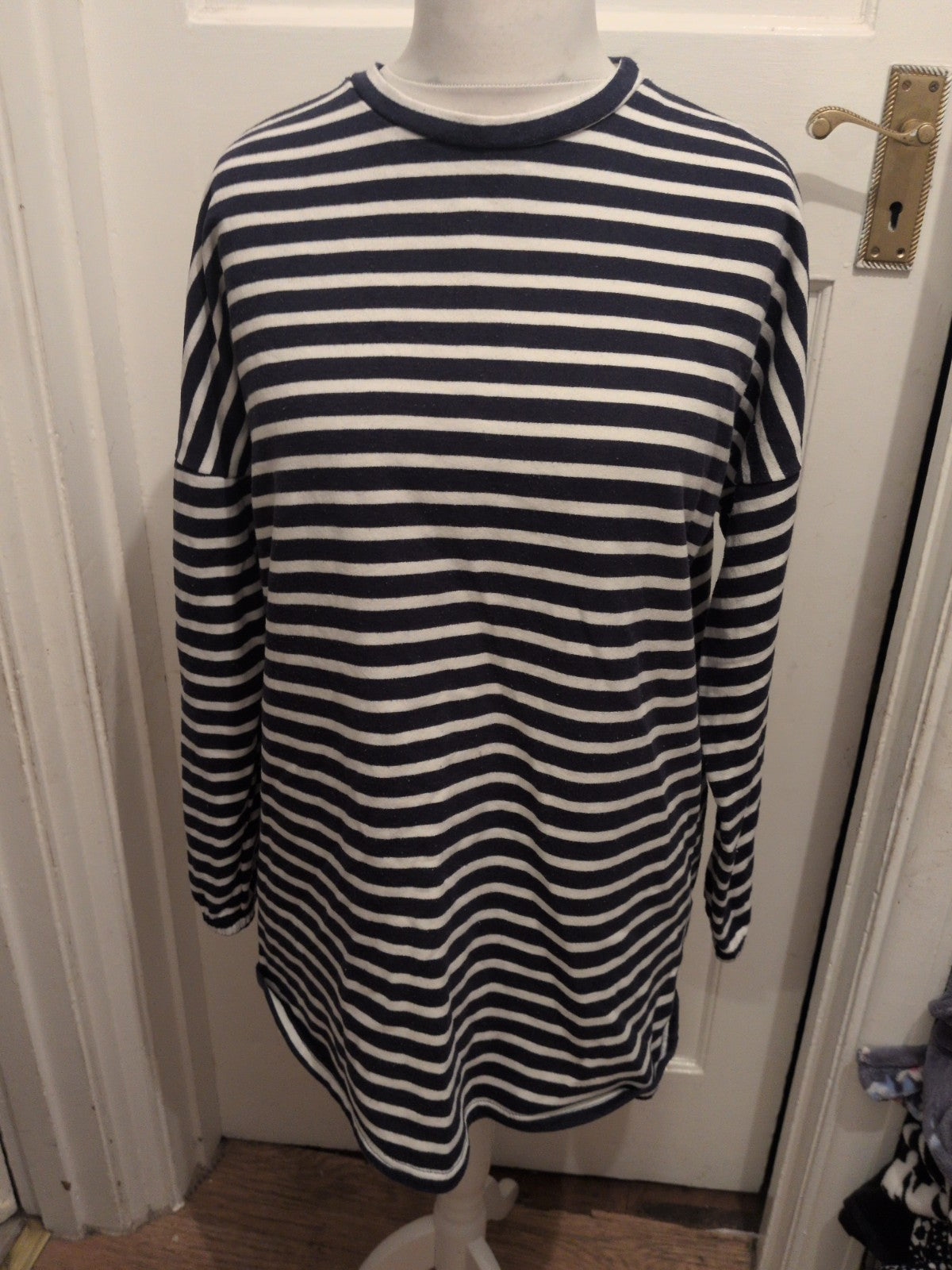 Prettylittlething 8 Oversized Navy Stripe Jumper