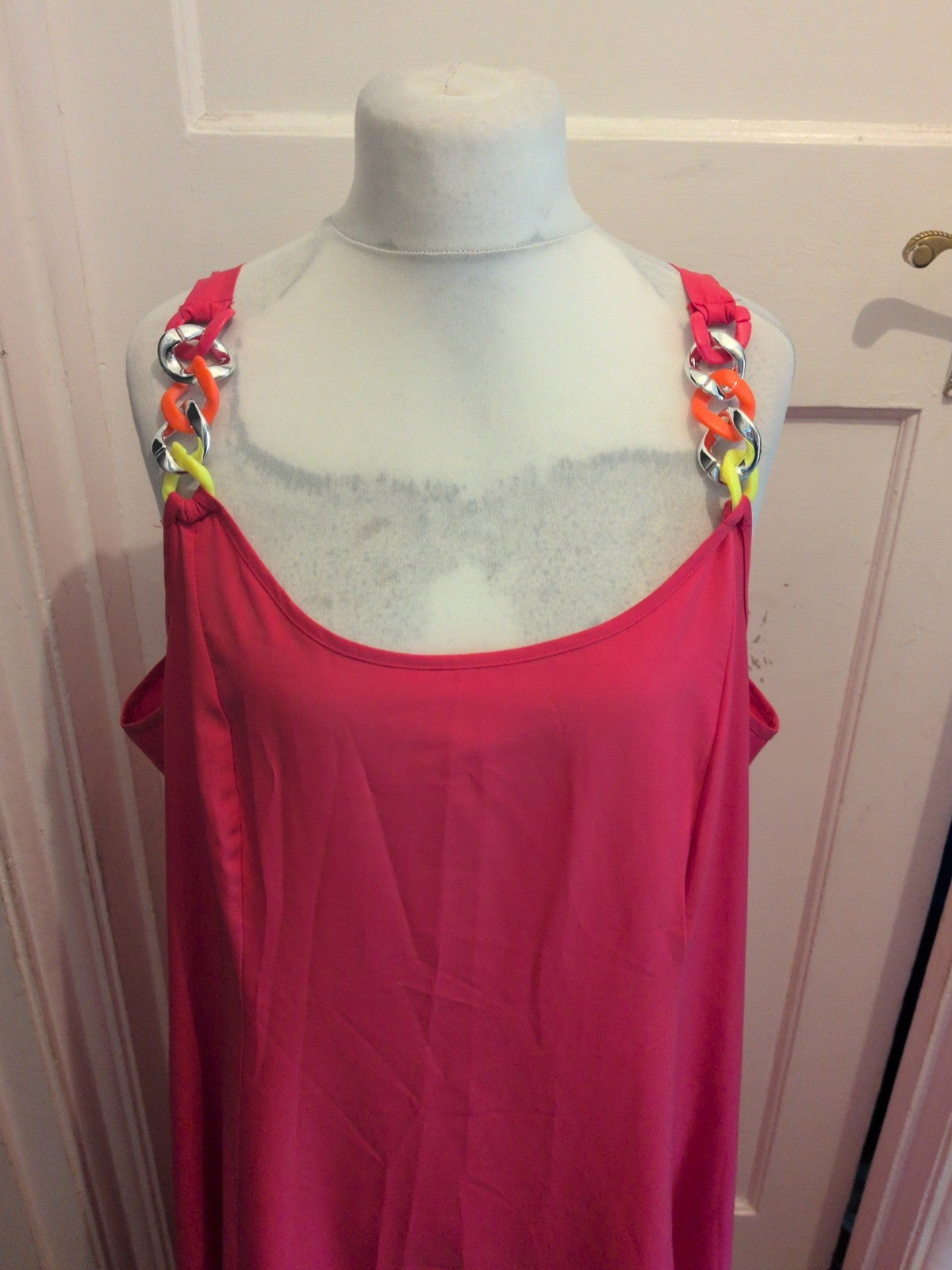 Ladies 4XL Pink Sleeveless Maxi Dress Long Length