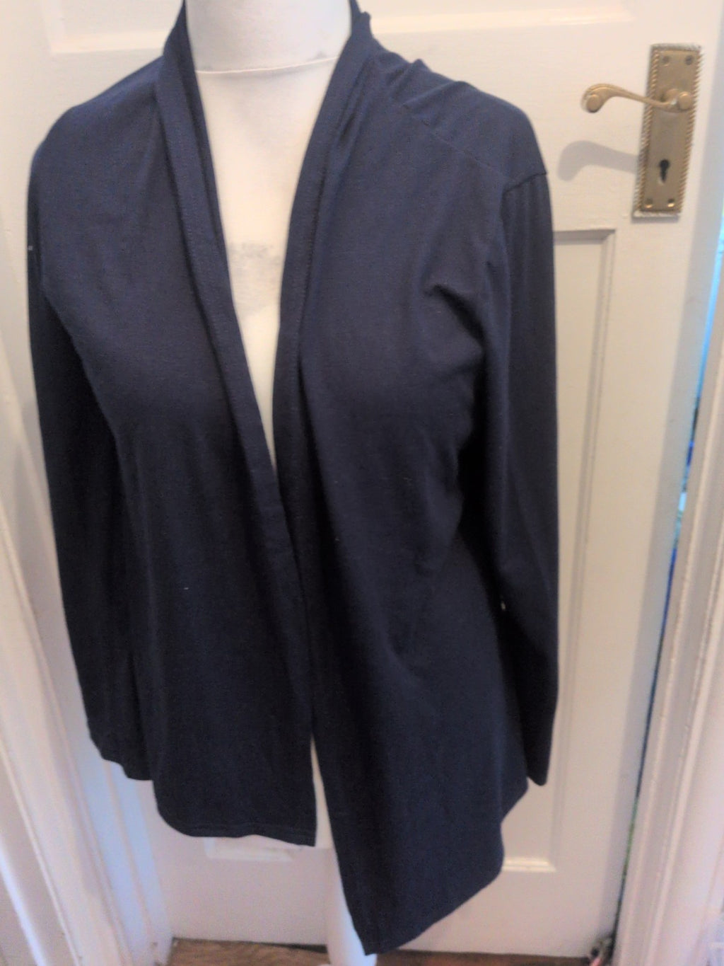 Large Navy Long Sleeve Blouse Open