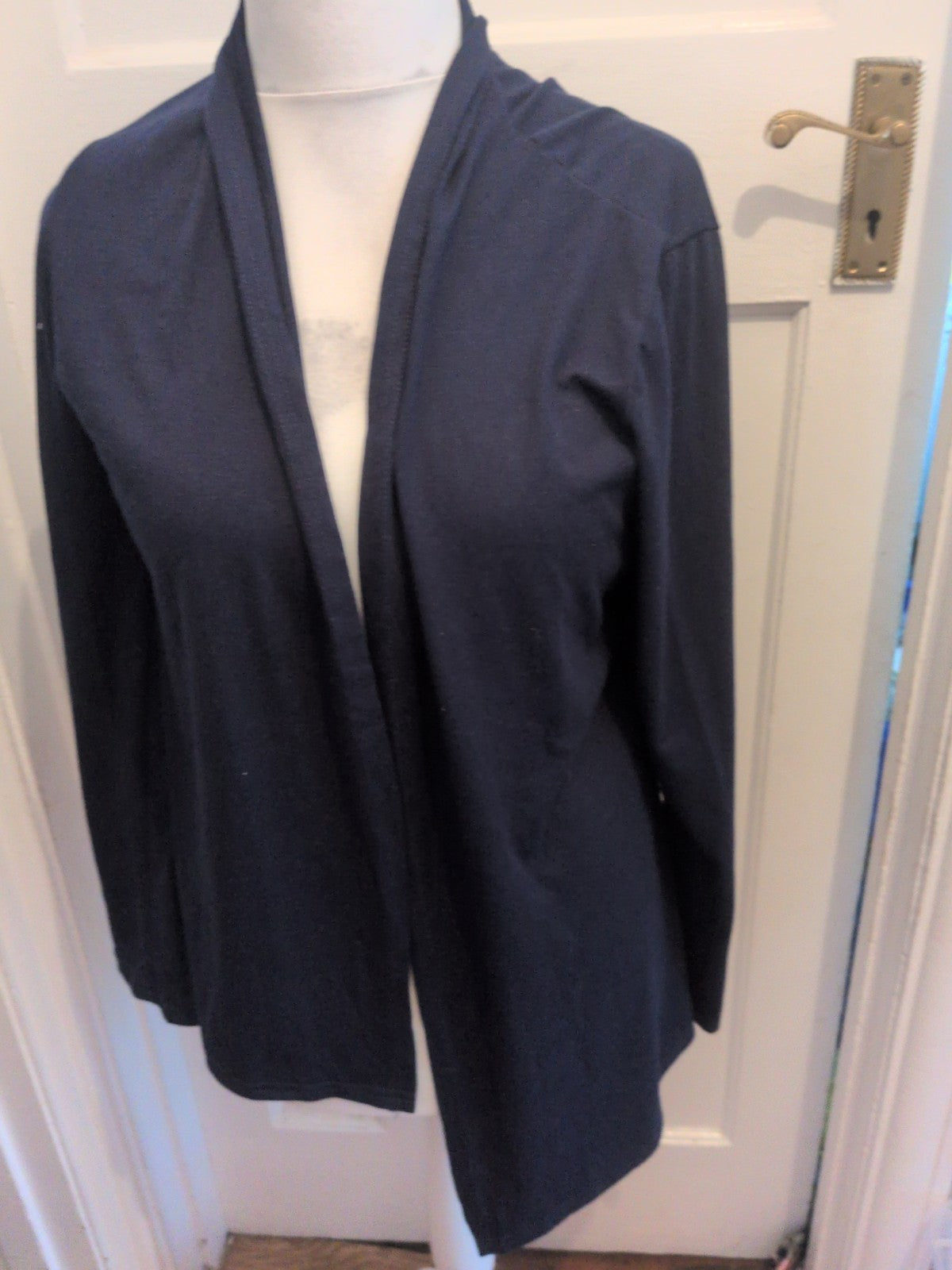 Large Navy Long Sleeve Blouse Open