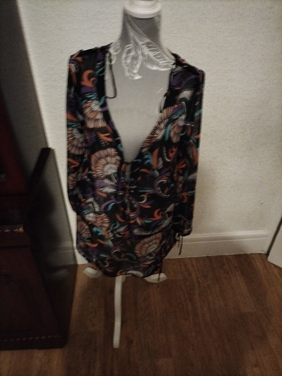Ladies Debenhams Size 12 Multi Coloured Oversized Blouse