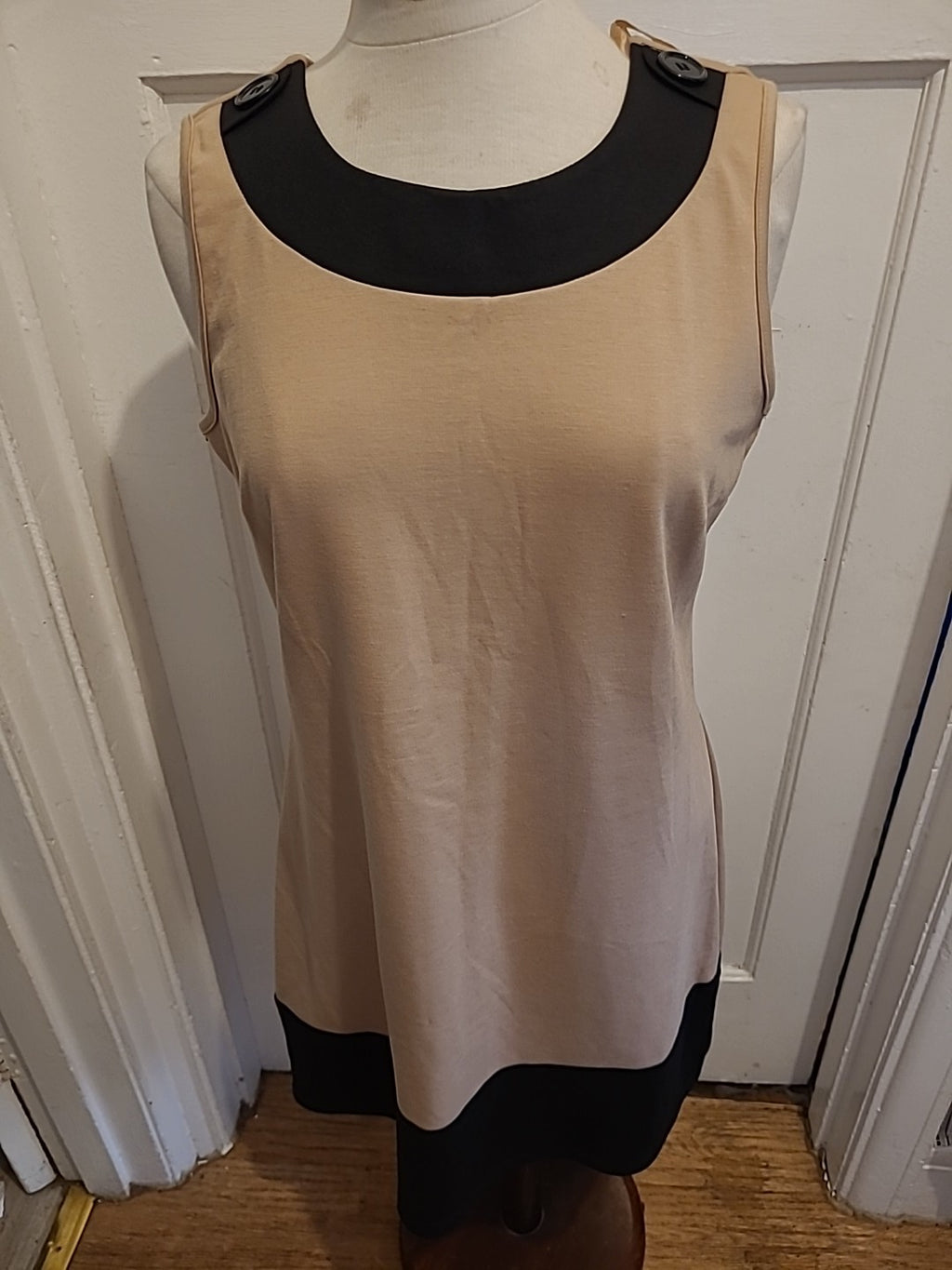 Brand New Ladies Papaya Size 14 Beige Sleeveless Dress