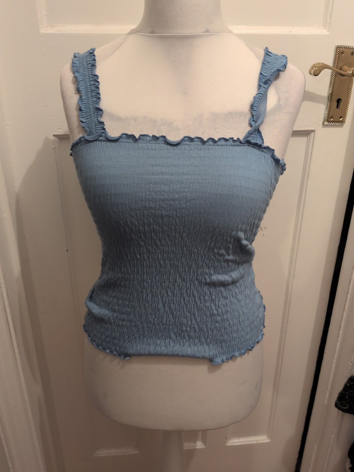 New Look 12 Blue Bubblehem Sleeveless Top