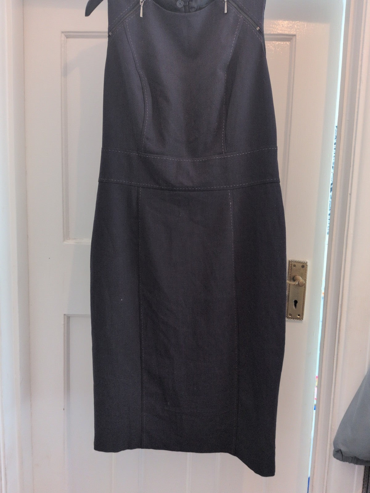 Marks and Spencer 12 Charcoal Lined Sleeveless Midi-long Dress