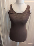 Ladies Jame Norman Small Brown And Bronze Sleeveless T-shirt