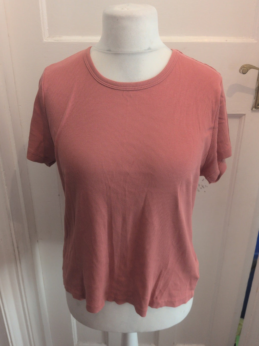 Ladies TU Size 20 Salmon Ribbed T.shirt Free Delivery