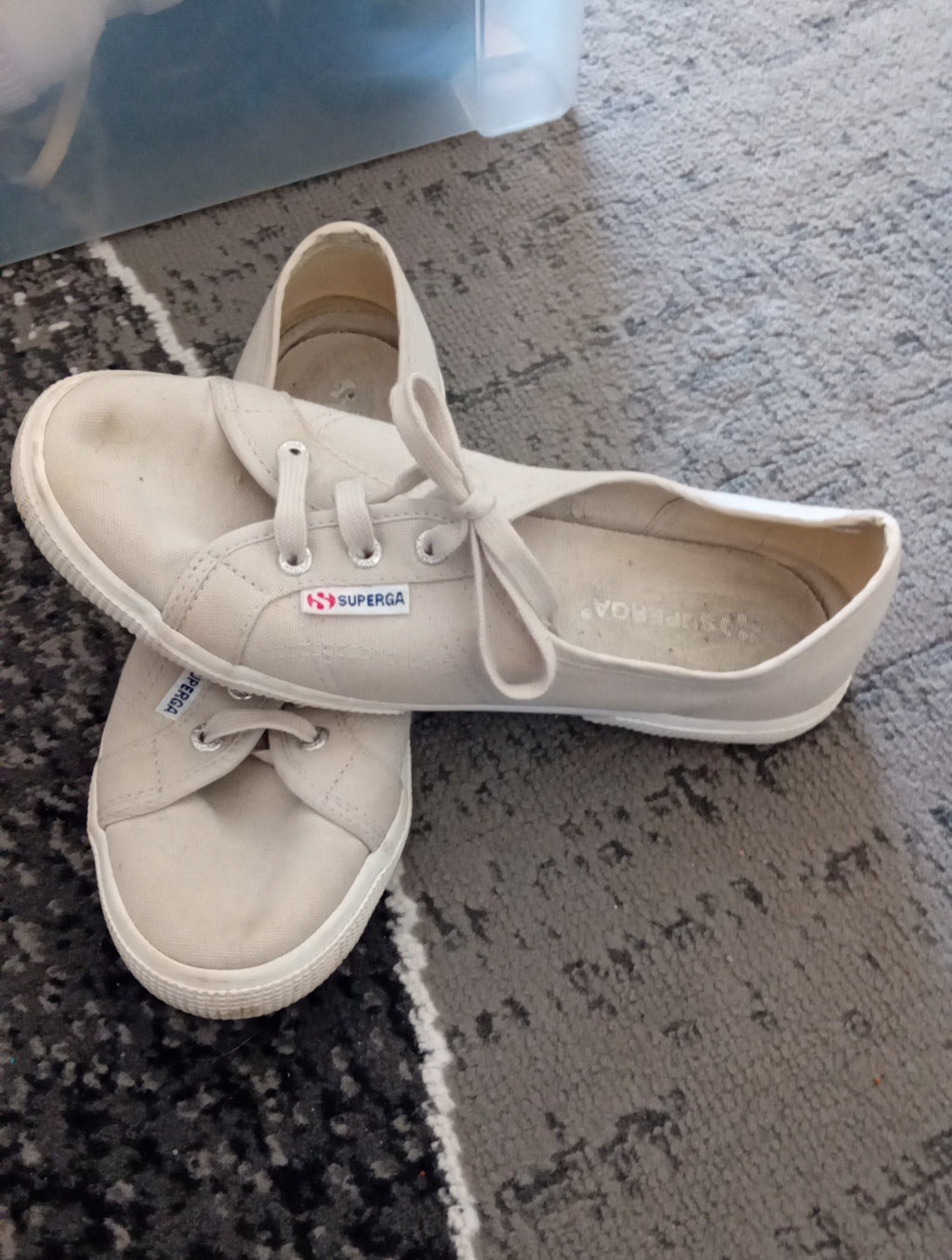 Ladies Superga Size 39.5 Beige Trainers Free Delivery