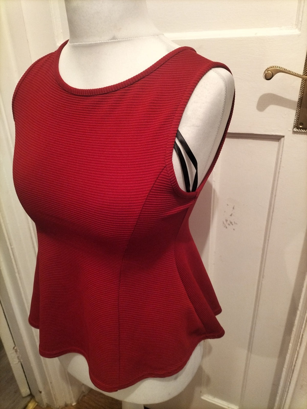 Ladies Primark Size 12 Ruby Ribbed Sleeveless Blouse