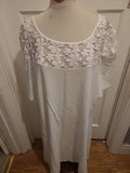Ladies Size 4XL White Floral Lace Short Sleeved Dress