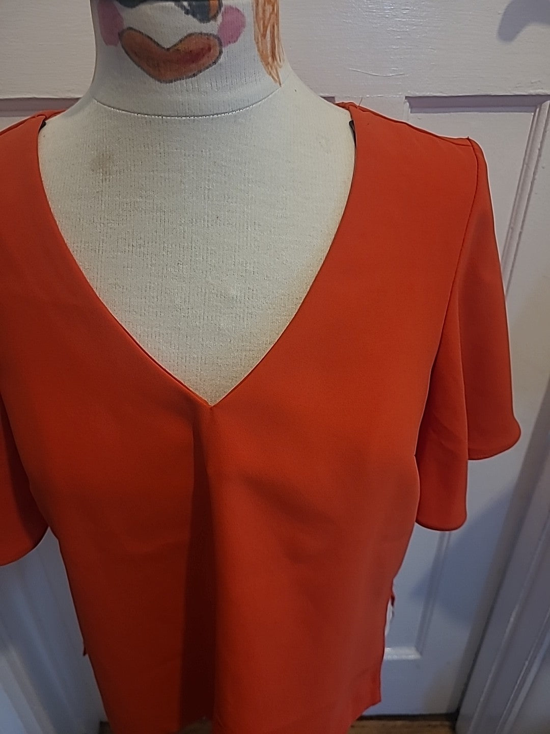 Ladies H&M Size 6 Orange Short Sleeved Oversized Tshirt Blouse
