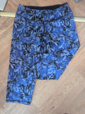 Ladies Med/large Crop Active Leggings Purple/blue/ Black Free Delivery