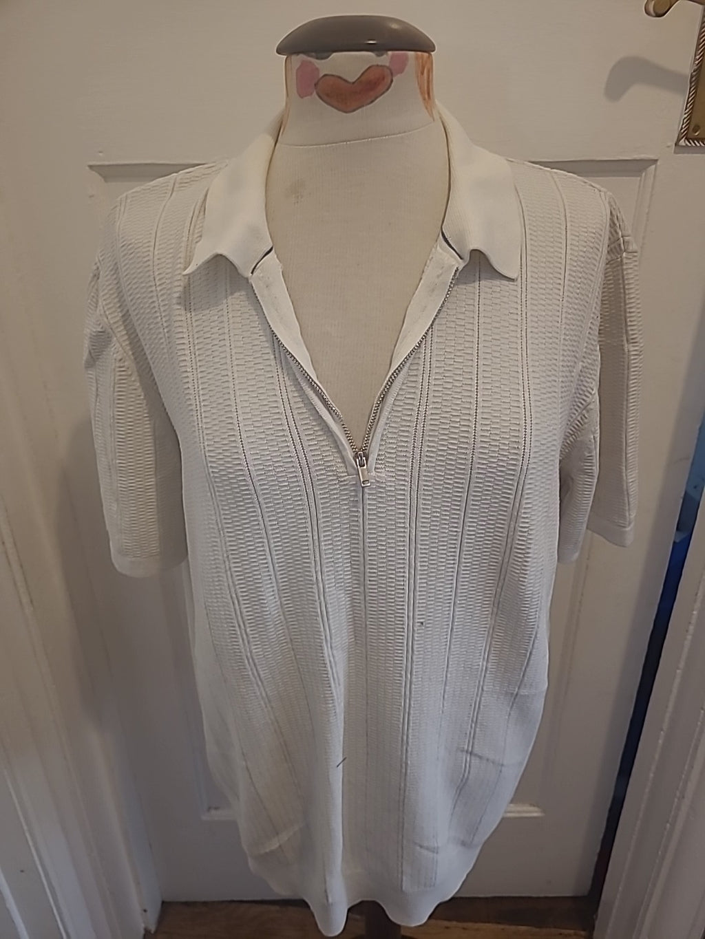 Mens George Size XL White Cotton Rich Short Sleeved Polo/Jumper