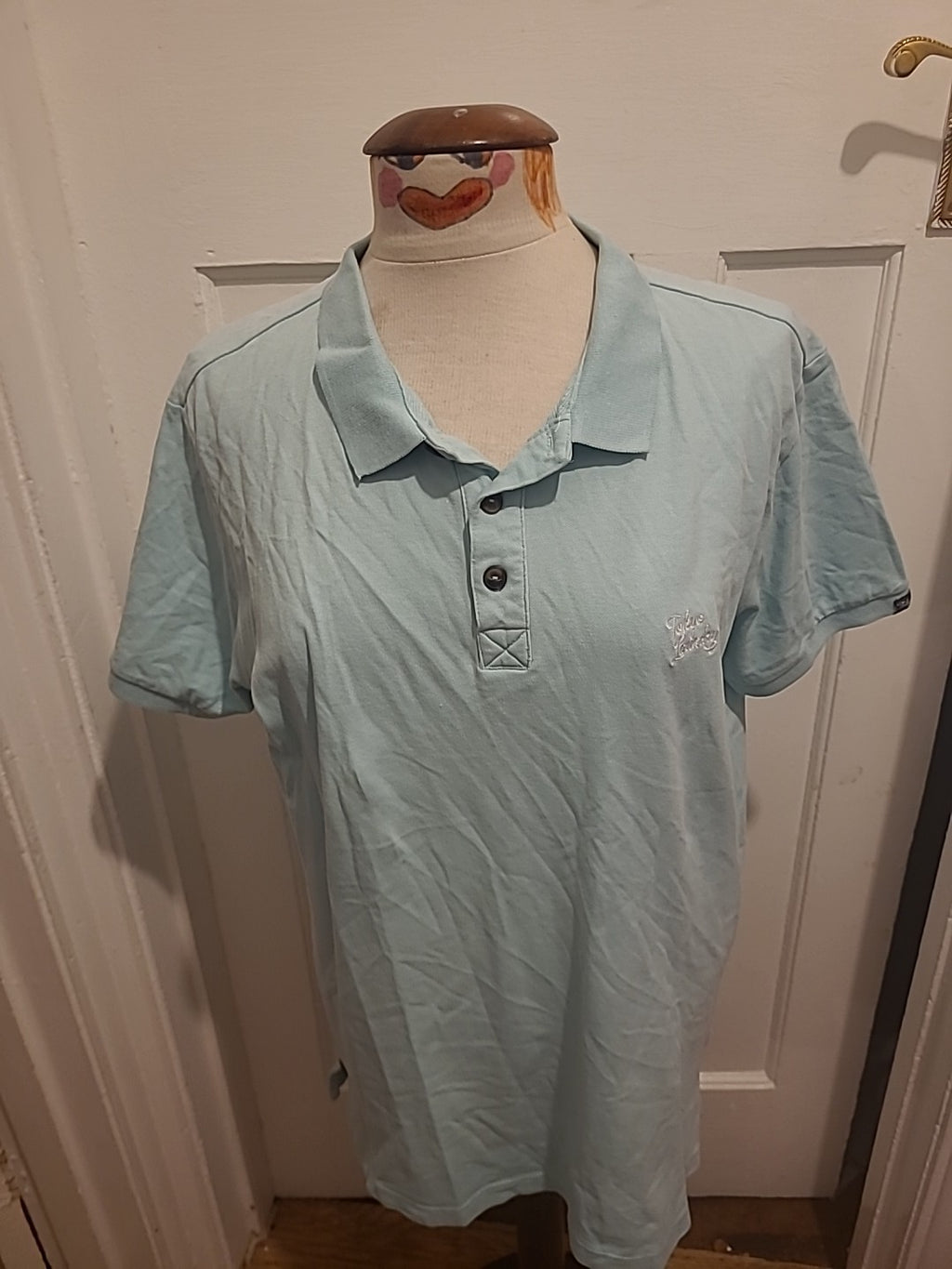 Mens Tokyo Laundry Size XL Turquoise Short Sleeve Polo Shirt