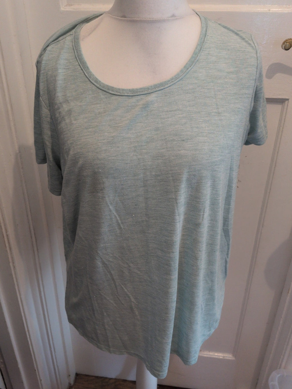 Next 20 Pale Turquoise Glittery Short Sleeve Blouse