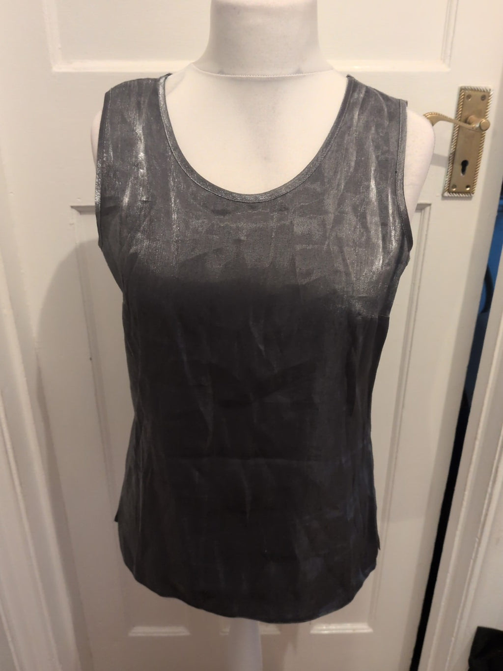 Ladies Your Sense Size 14 Silver Sleeveless Blouse