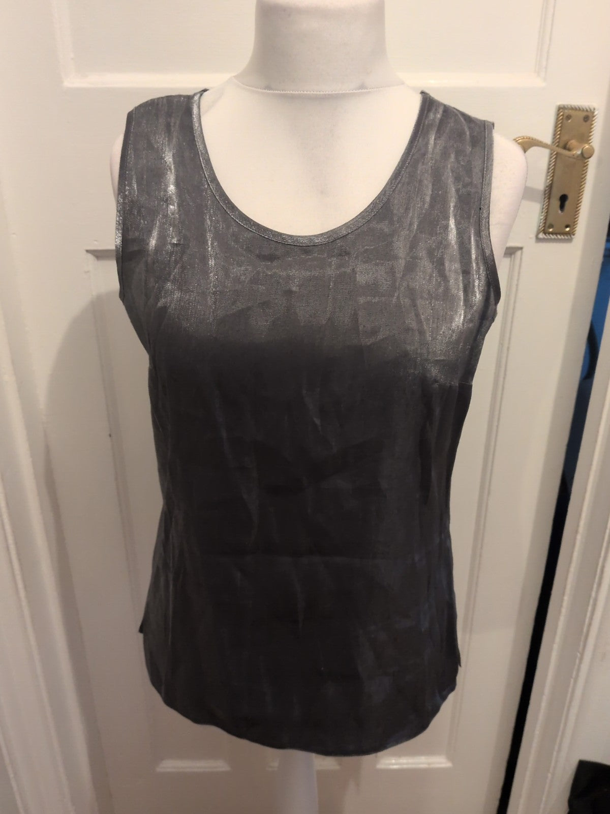 Ladies Your Sense Size 14 Silver Sleeveless Blouse