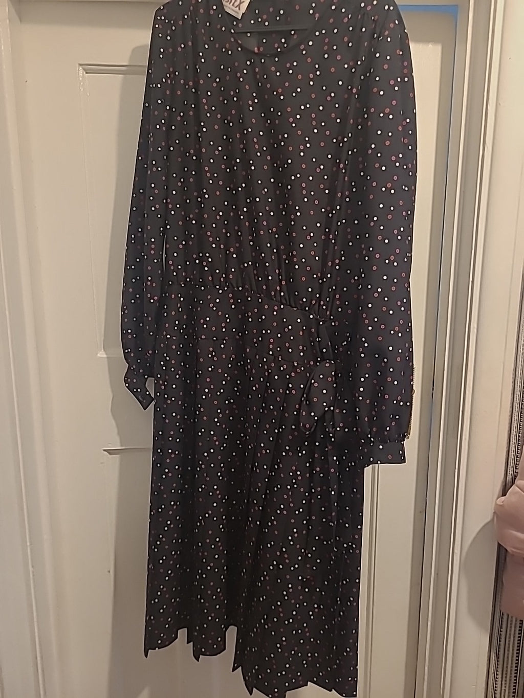 Ladies Eastex Size 10 Black Poko Dot Long Sleeve Dress