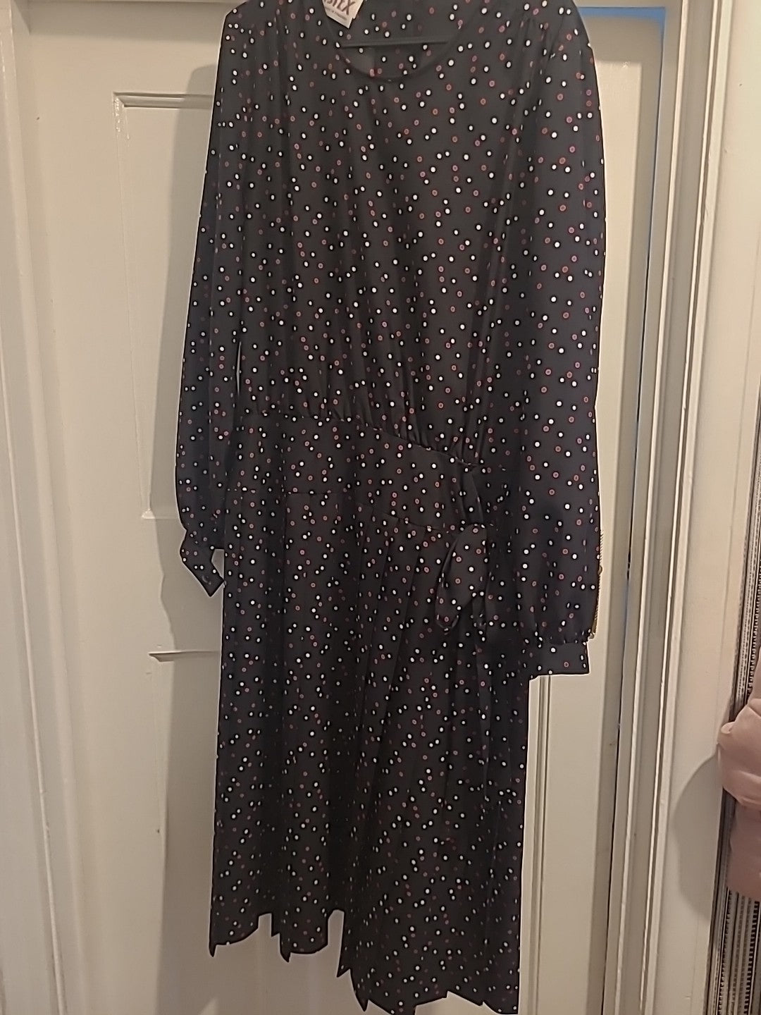 Ladies Eastex Size 10 Black Poko Dot Long Sleeve Dress
