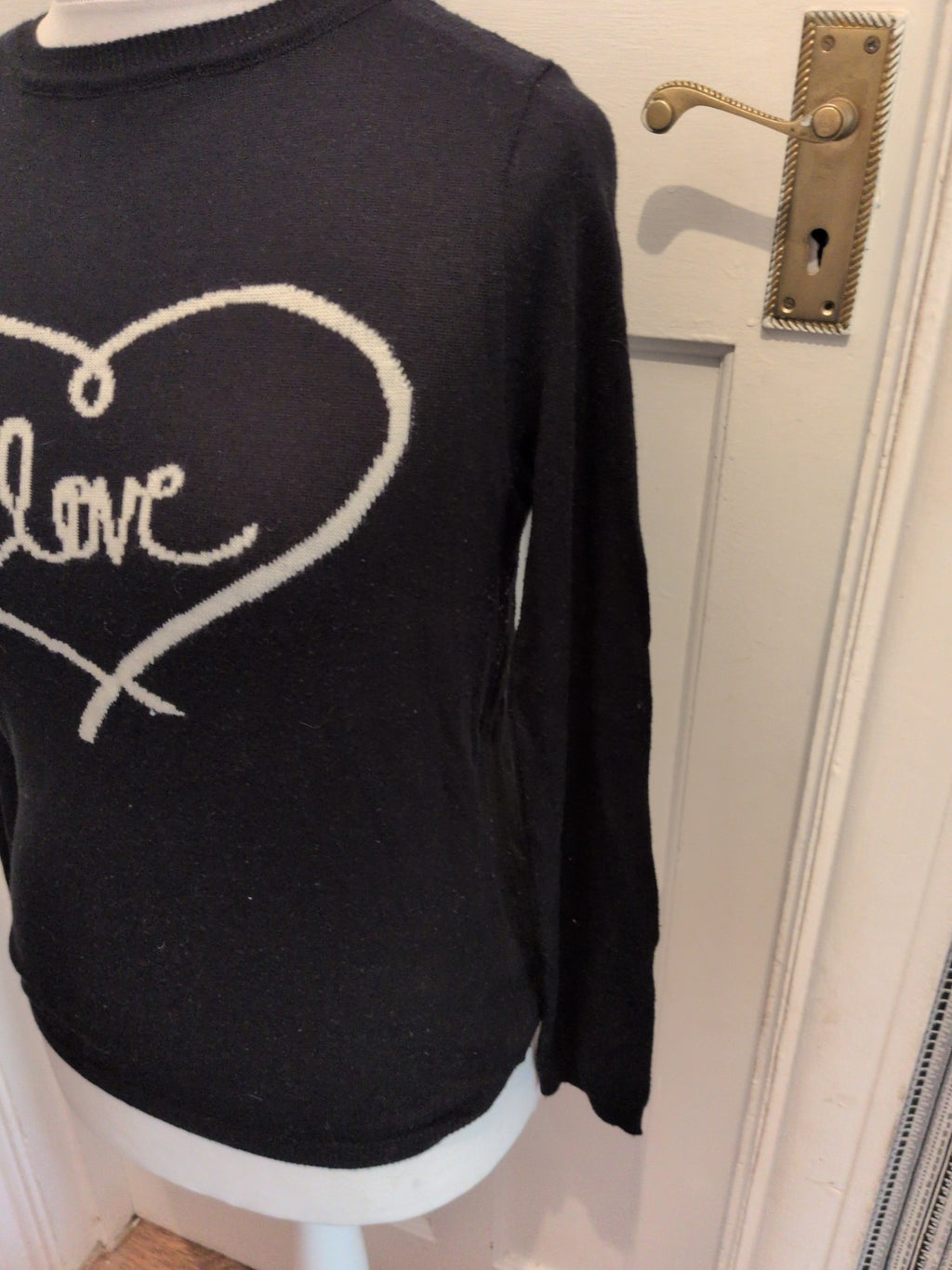 BHS 14 Black Long Sleeve Jumper "Love"