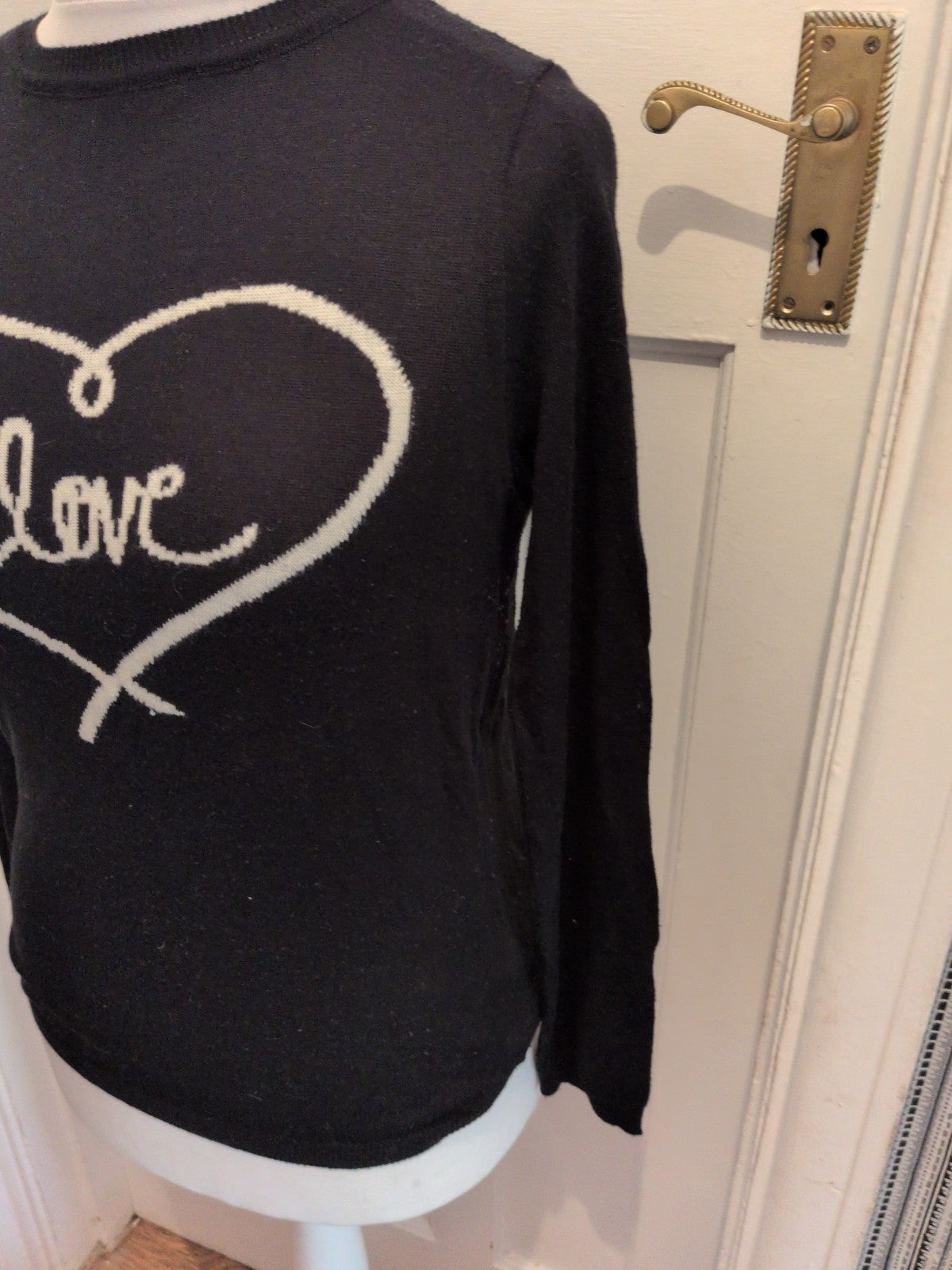 BHS 14 Black Long Sleeve Jumper "Love"