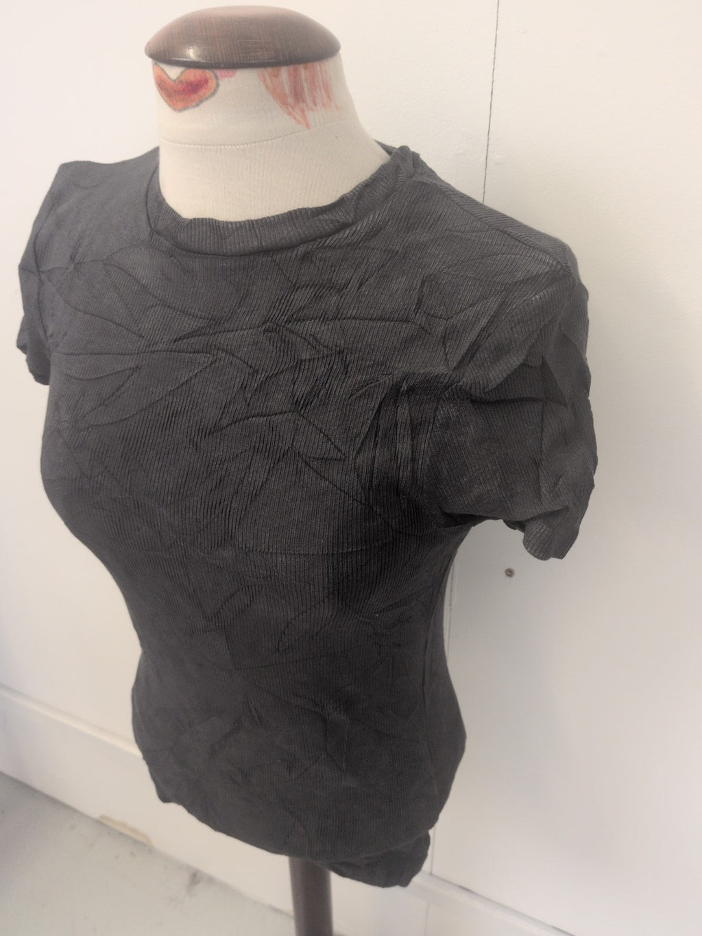 Ladies F&F Size Small Dark Grey Short Sleeve T-shirt