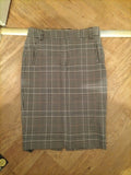 Ladies Marks And Spencer Size 10 Grey Mix Check Lined Skirt Length 24 Inch