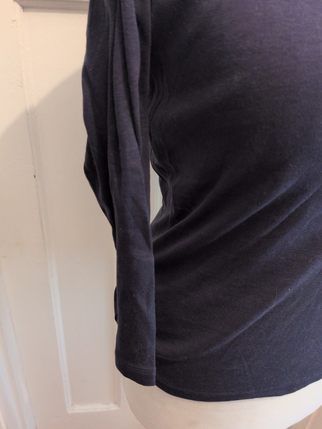 Marks And Spencer 10 Slim Fit 3/4 Sleeve Slash Neck T-shirt