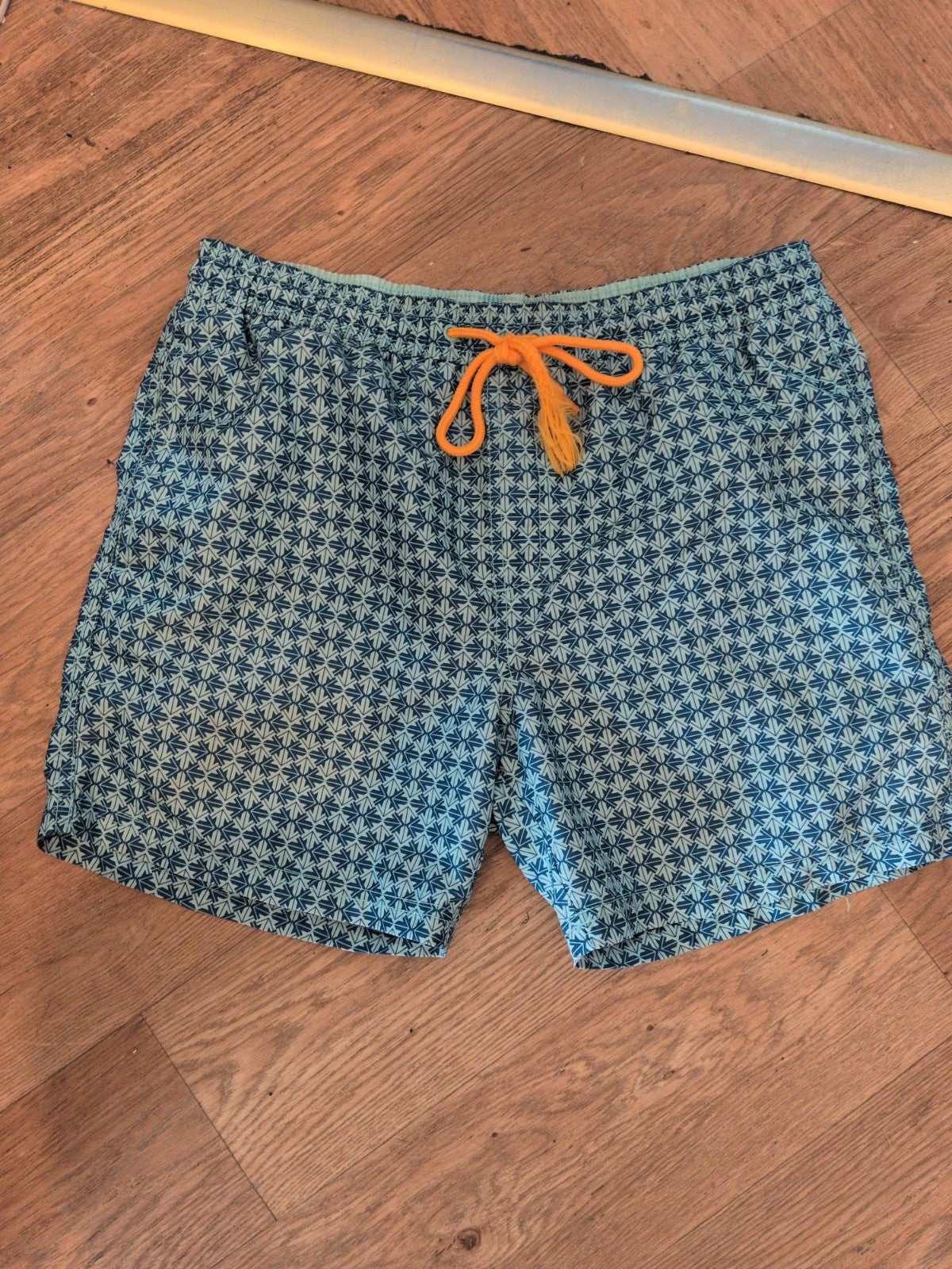 Matalan Small Turquoise And Navy Elasticated Swim Shorts