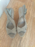 Ladies Graceland Size Eu 51 Light Brown Wedge Sandel Open Toe