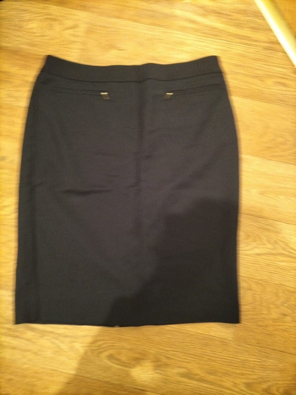 Ladies Next Size 16 Navy Pencil Skirt With Imitation Pockets