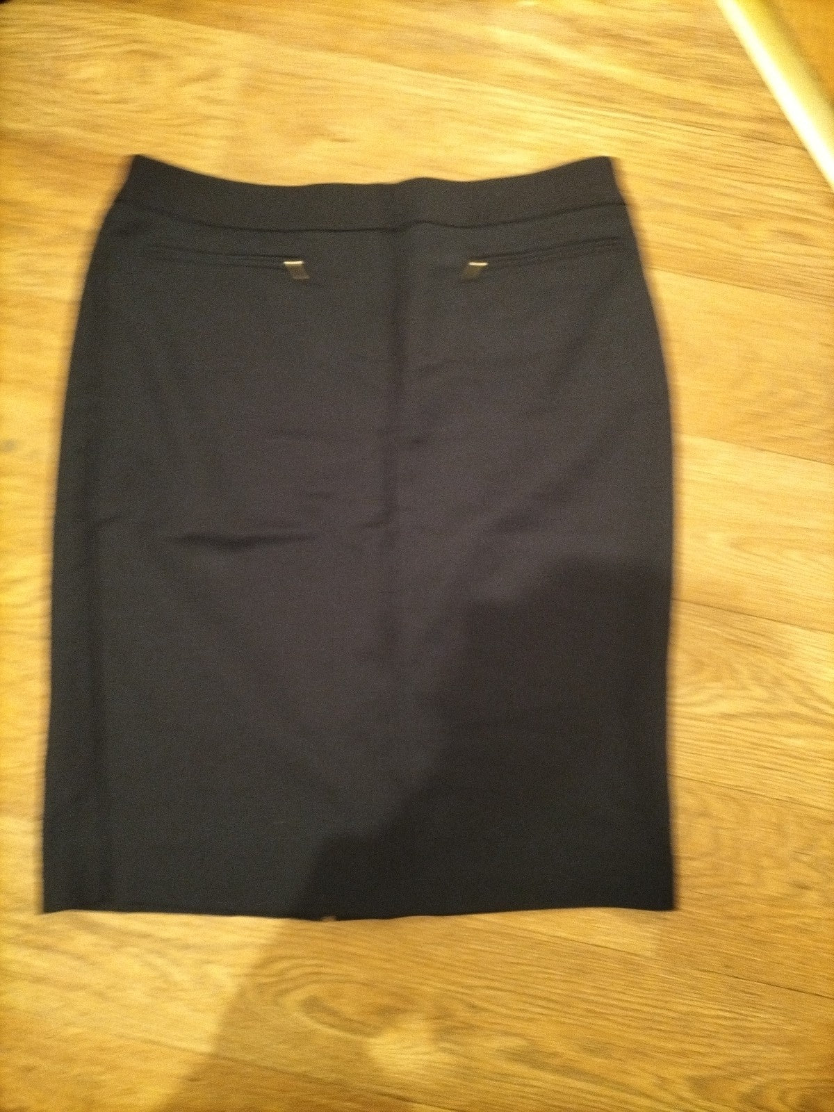 Ladies Next Size 16 Navy Pencil Skirt With Imitation Pockets
