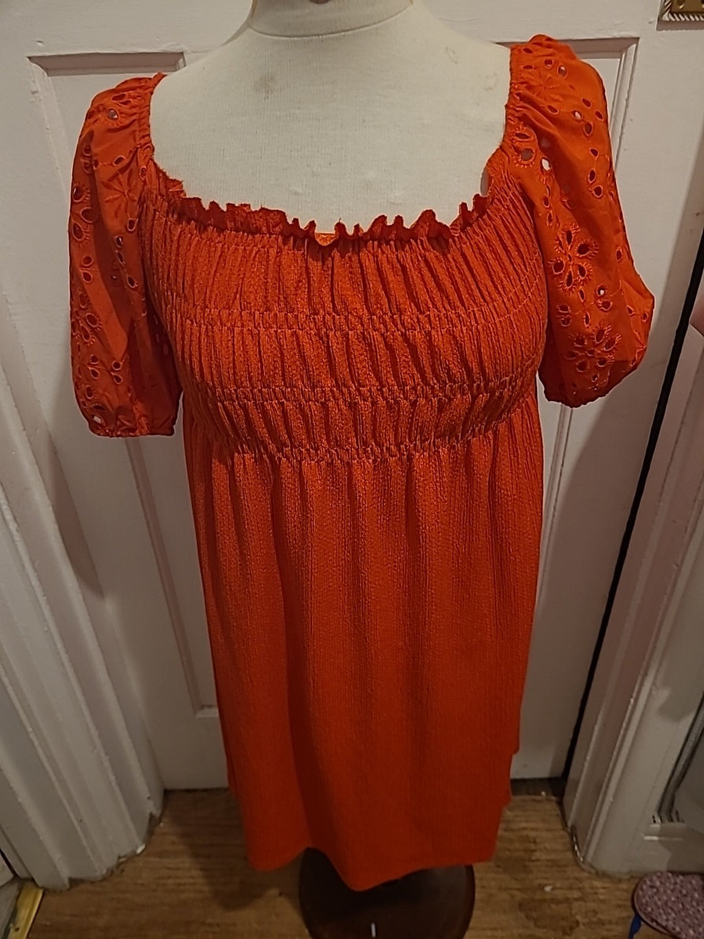 Ladies George Size 10 Orange Short Sleeved Dress