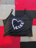 2XL Black With Purple Pyjama Cami