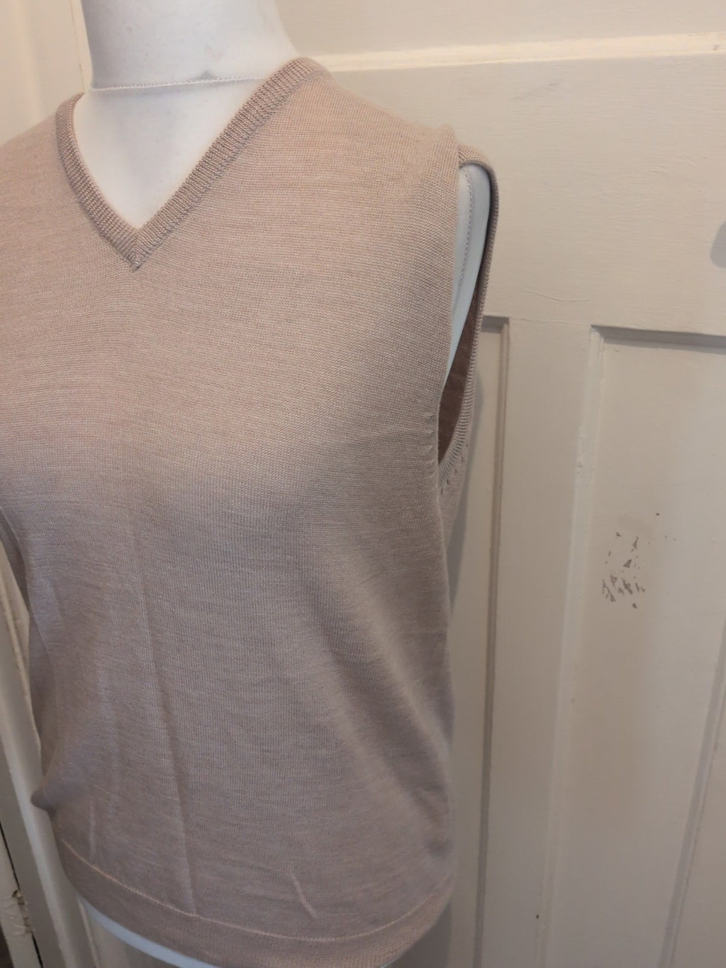 Double Two Medium Beige Sleeveless Jumper