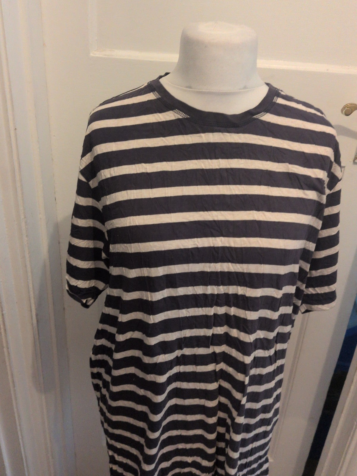 North Coast 2XL Navy Stripe Short Sleeve T-shirt